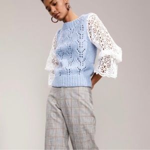 Sea New York Blue and White Sweater